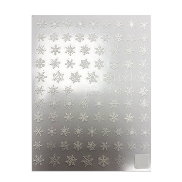 5D Small White Snowflake Sticker Sheet