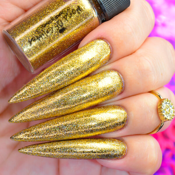 Galaxy Gold Holographic Nail Chrome