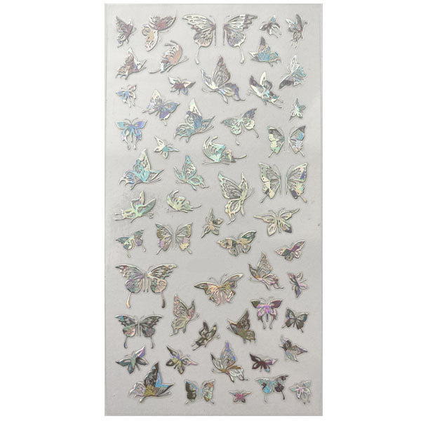 Silver Butterfly Nail Stickers 13
