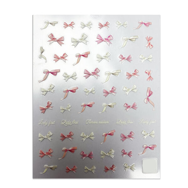 5D Pink & White Bows Sticker Sheet