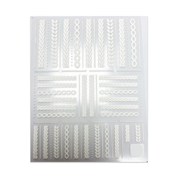 5D White Cable Knit Sticker Sheet
