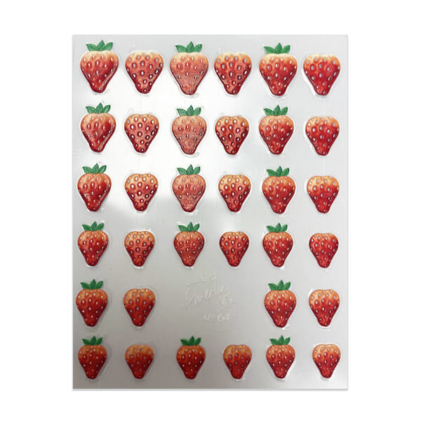 5D Strawberry Nail Sticker Sheet