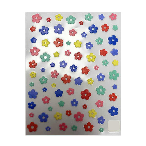 5D Coloured Flowers Pattern Sticker Sheet