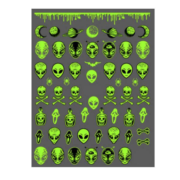 Alien Glow In The Dark Sticker Sheet
