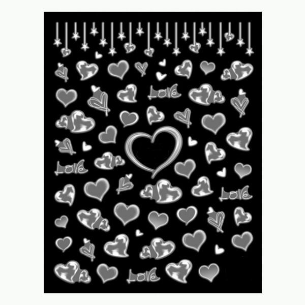 White Hearts Sticker Sheet
