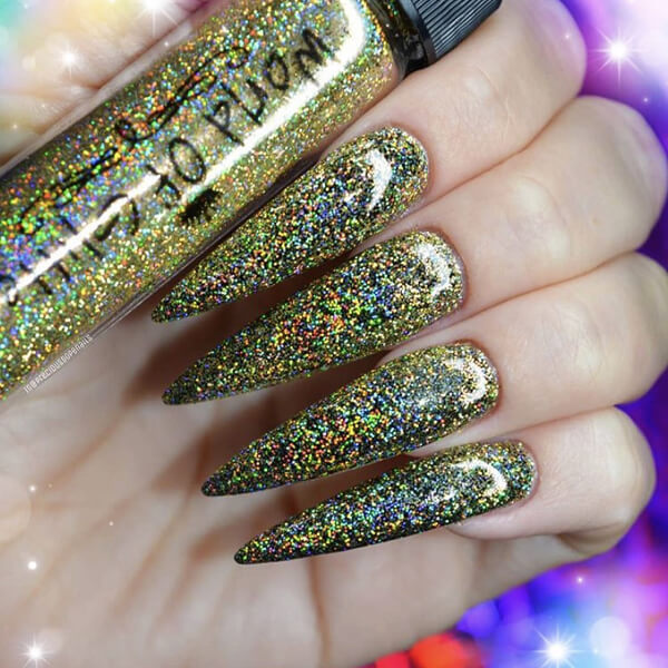 Cannes Super Charged Gold Holographic Nail Glitter