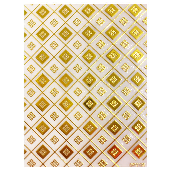 Designer Square Gold Sticker Sheet