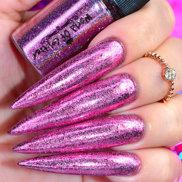Galaxy Pink Holographic Nail Chrome