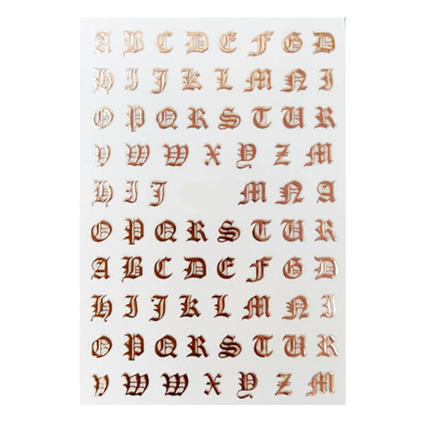 Olde English Letters Rose Gold