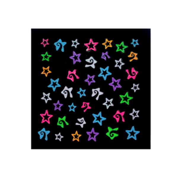 Neon Stars Sticker Sheet
