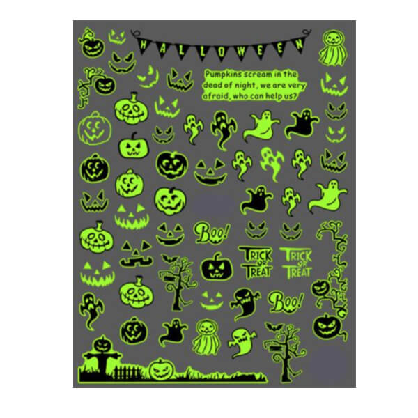 Pumpkin Party Glow In The Dark Sticker Sheet