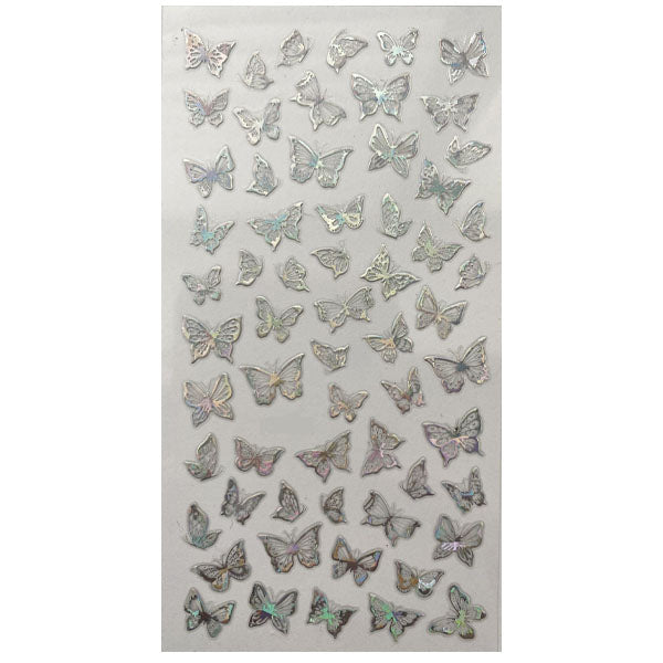 Silver Butterfly Nail Stickers 20