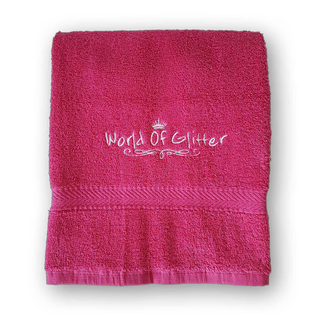 World Of Glitter Salon Towel Pink